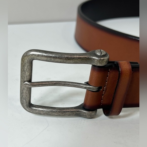 Johnston & Murphy 38W Genuine Leather Burnt Brown Genuine Leather Belt - Picture 4 of 11